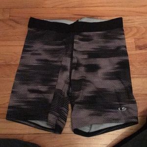 Gray and black workout spandex
